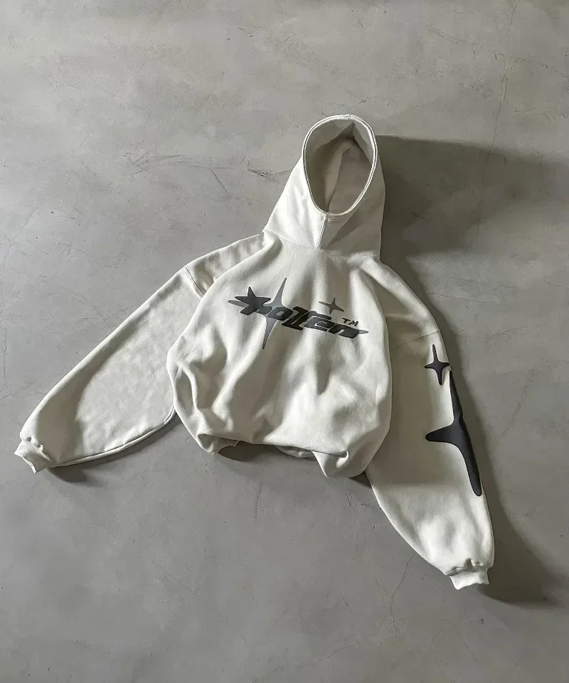Star Oversized Retro Graphic Hoodie