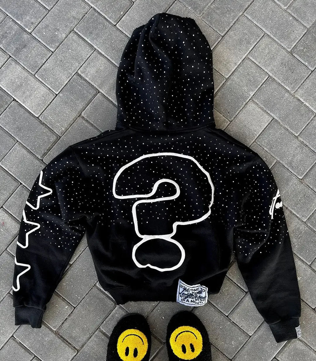 Harajuku Zipper Hoodie – “Get Some Money” Hip Hop Goth Streetwear Coat