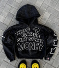 Harajuku Zipper Hoodie – “Get Some Money” Hip Hop Goth Streetwear Coat