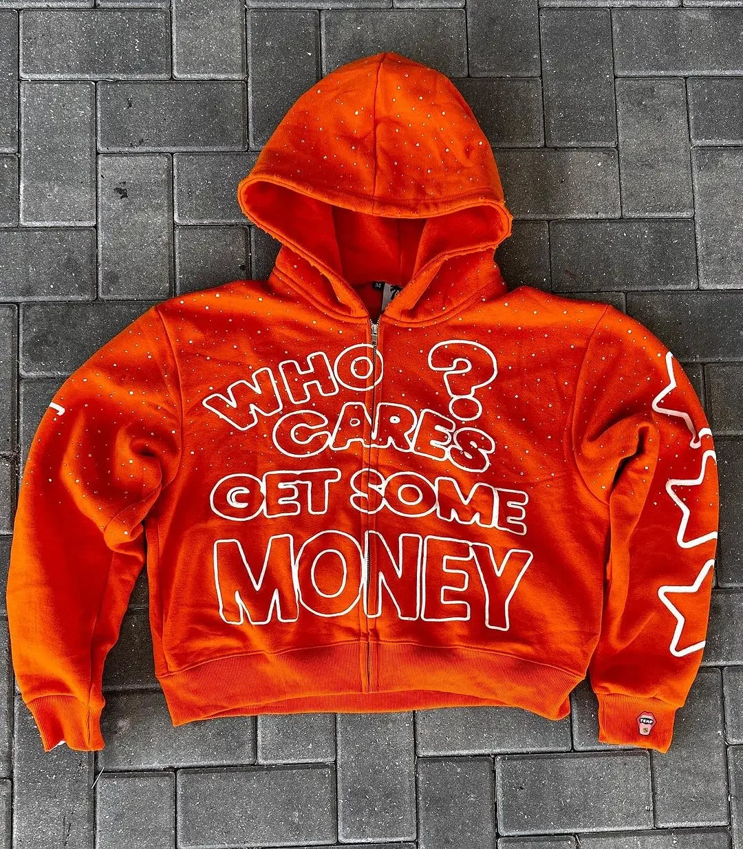 Harajuku Zipper Hoodie – “Get Some Money” Hip Hop Goth Streetwear Coat