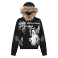 Zip-Up Fur Hoodie  – Korean Retro Oversized Fur Collar Streetwear